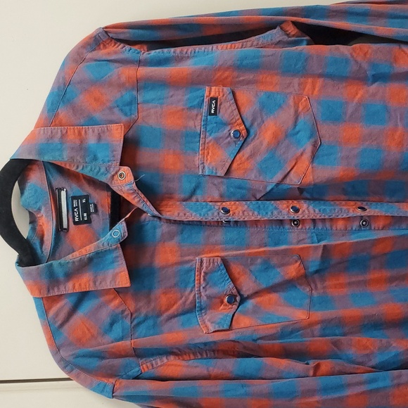 RCVA snap button vintage plaid shirt button down casual XL - Picture 3 of 17